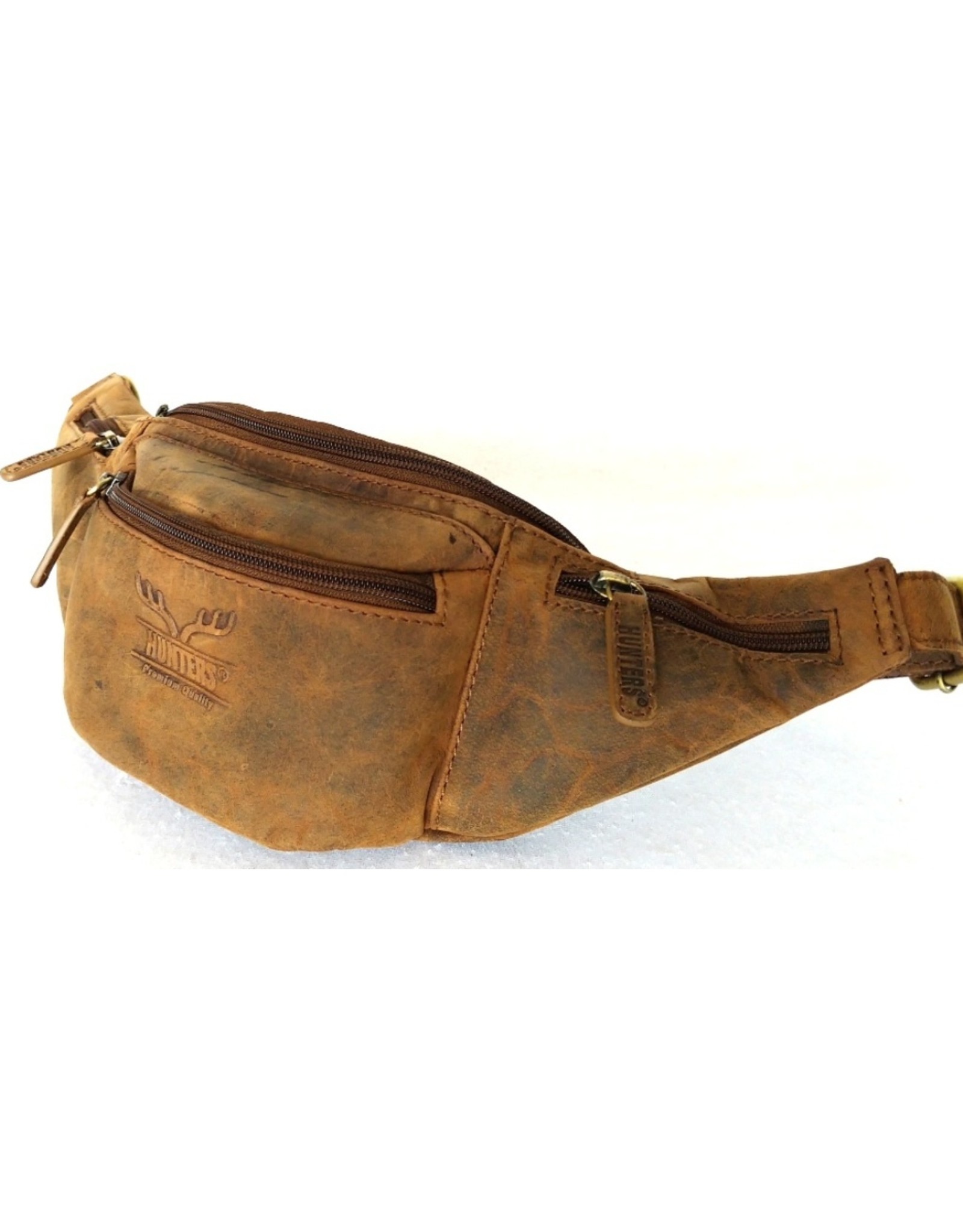 Hunters Leren tassen - Hunters Leren Heuptas "Box" Bruin