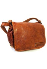 HillBurry Leather bags - HillBurry Leather Shoulder bag with  Cover. Washed Leather Cognac