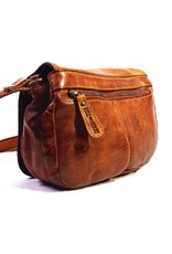 HillBurry Leather bags - HillBurry Leather Shoulder bag with  Cover. Washed Leather Cognac