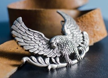 Leather belts, buckles, hats