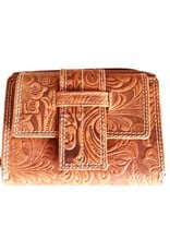 Roberto Leather Wallets -  Leather wallet with Embossed Floral pattern Roberto