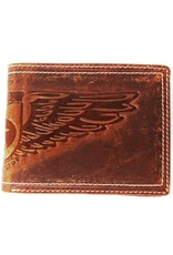 Wild Club Only Leather Wallets - Leather wallet with embossed eagle wings (large)