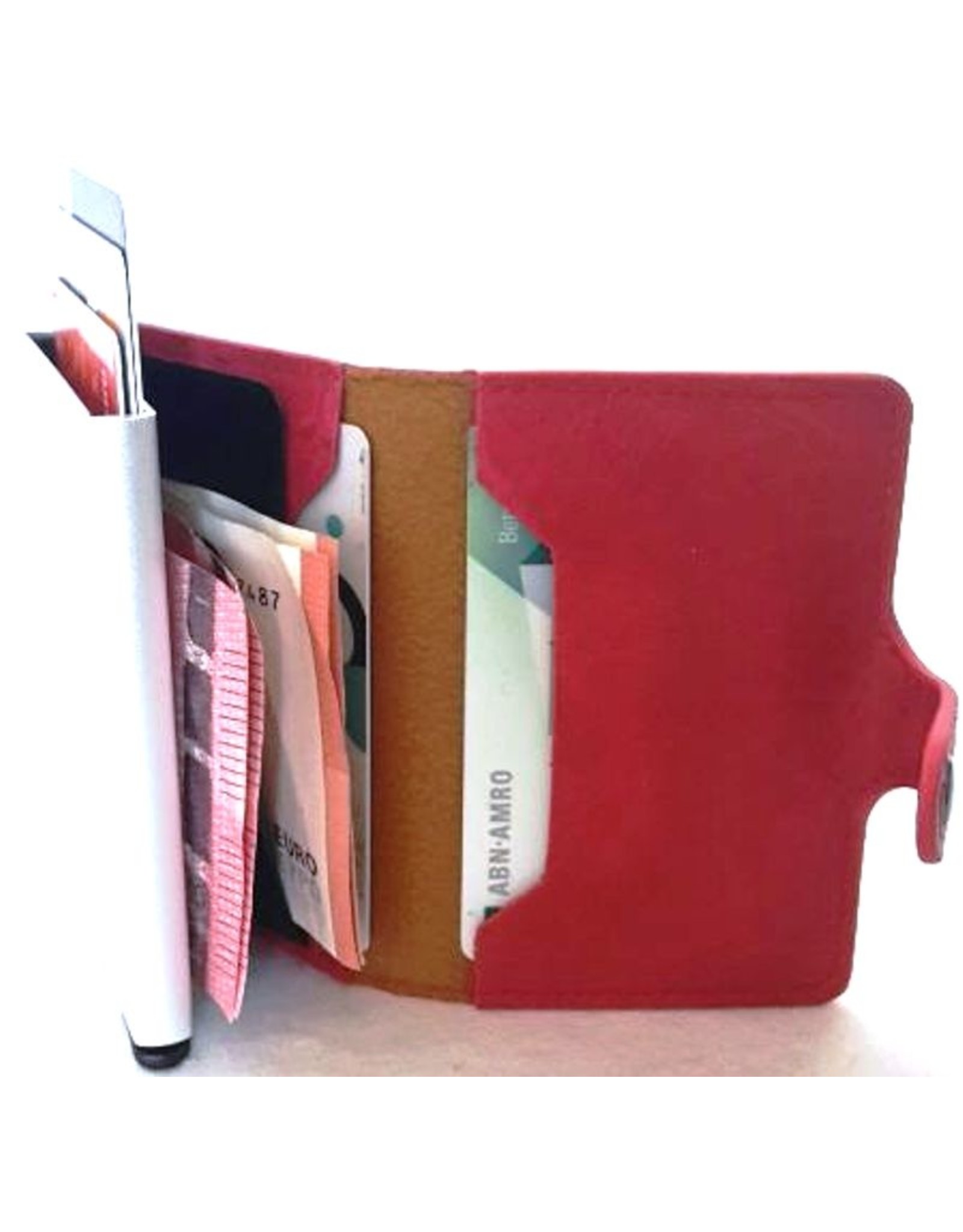 Hutmann Avond tassen, Clutches en Portemonnees - Miniwallet met aluminium card protector (rood)
