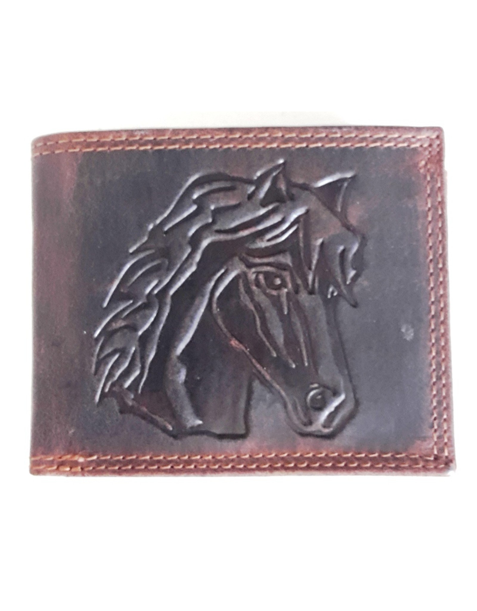 Hutmann Leather Wallets - Leather wallet with embossed horse head (horizontal)