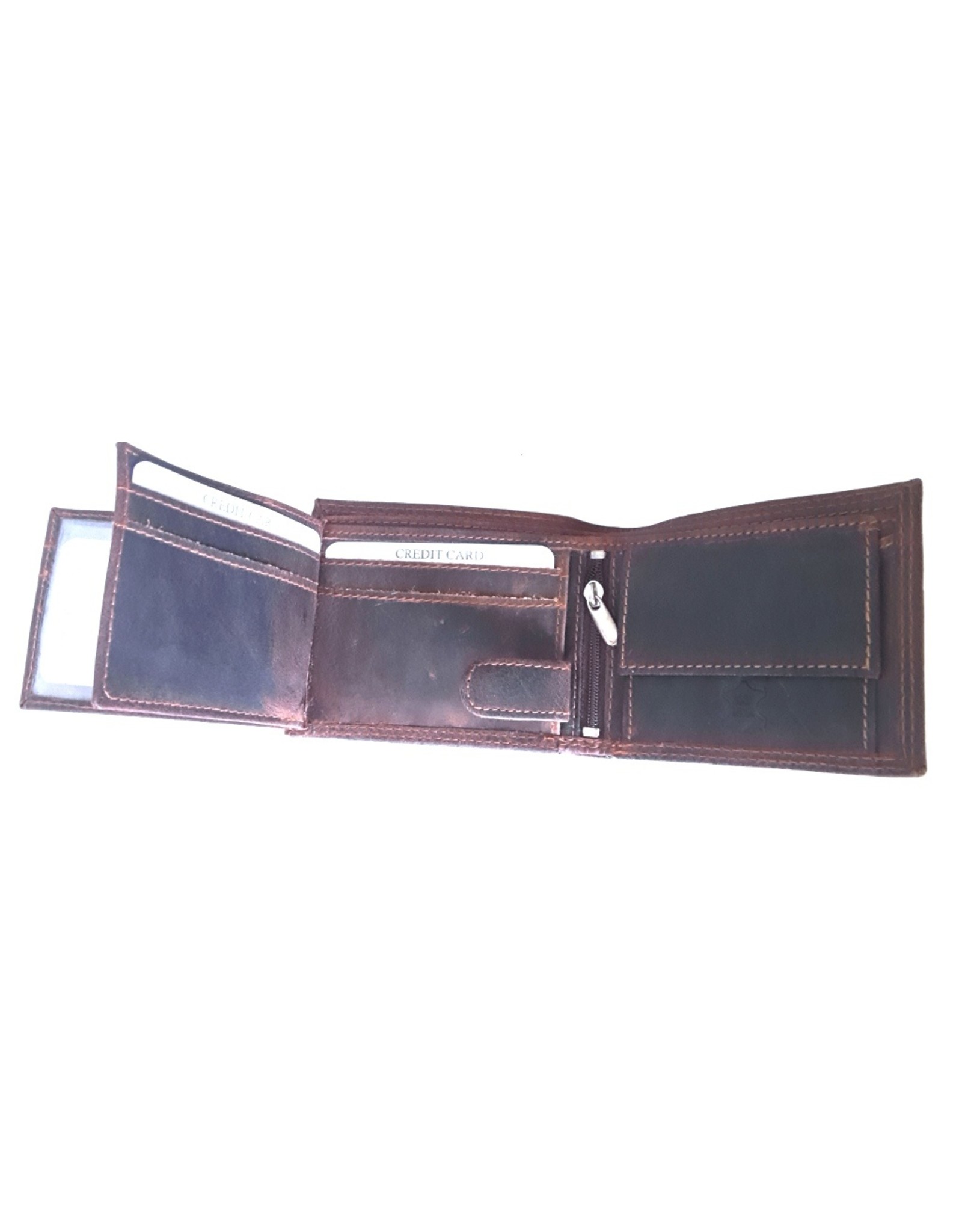 Hutmann Leather Wallets - Leather wallet with embossed horse head (horizontal)