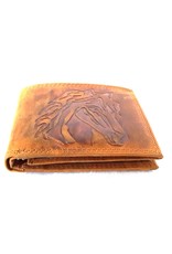 Hutmann Leather Wallets - Leather wallet with embossed horse head (small)