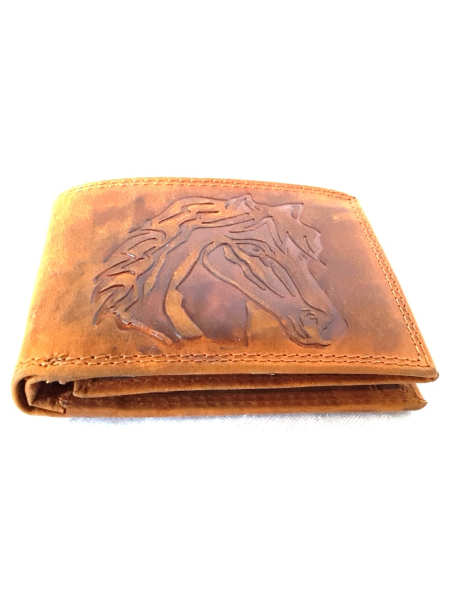 Hutmann Leather Wallets - Leather wallet with embossed horse head (small)