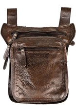 HillBurry Leather bags - HillBurry belt bag  leg bag washed leather brown