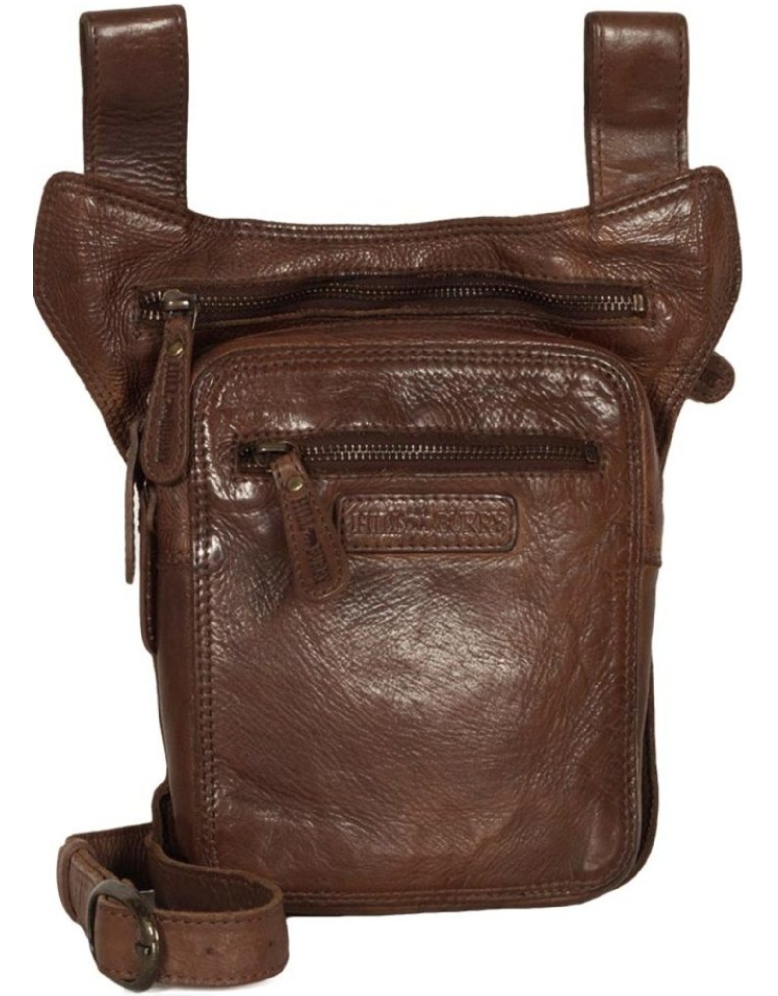 HillBurry Leather bags - HillBurry belt bag  leg bag washed leather brown