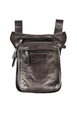 HillBurry Leather Festival bags, waist bags and belt bags - HillBurry  belt bag - leg bag washed leather black