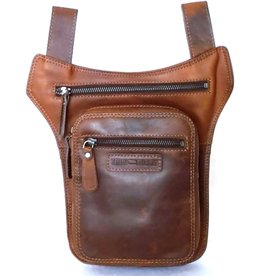 HillBurry Hillburry belt bag - leg bag oiled leather dark brown