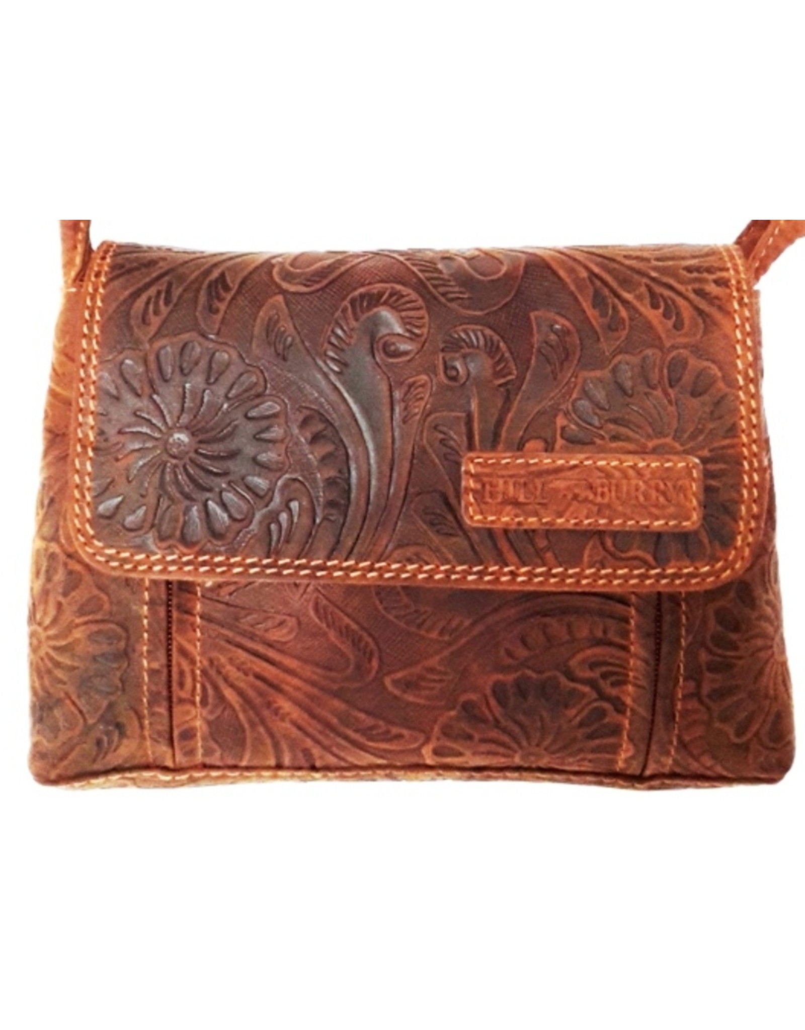 HillBurry Leather bags  - Hillburry Leather Shoulder bag with Embossed Flowers