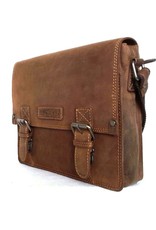 HillBurry Leren tassen - Hillburry Vintage look Leren schooltas (medium)