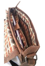 HillBurry Leren tassen - Hillburry Vintage look Leren schooltas (medium)