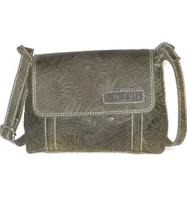 HillBurry HillBurry shoulder bag with embossed flowers (green)