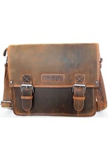 HillBurry Leather laptop bags - HillBurry Leather school bag vintage look (medium)