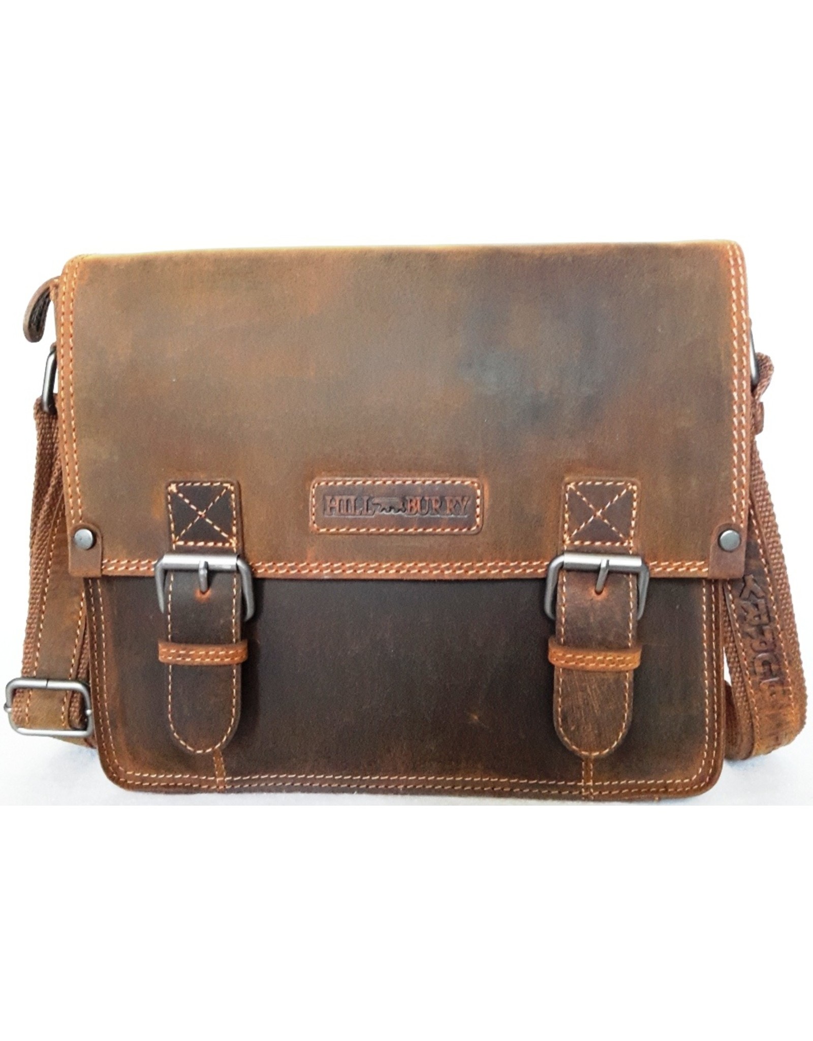 komen Ronde ticket HillBurry leren schooltas vintage look, medium | Tassenboetiek Trukado -  Tassenboetiek Trukado