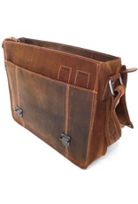 HillBurry Leren werktassen en Leren laptoptassen - HillBurry Leren schooltas vintage look (medium)