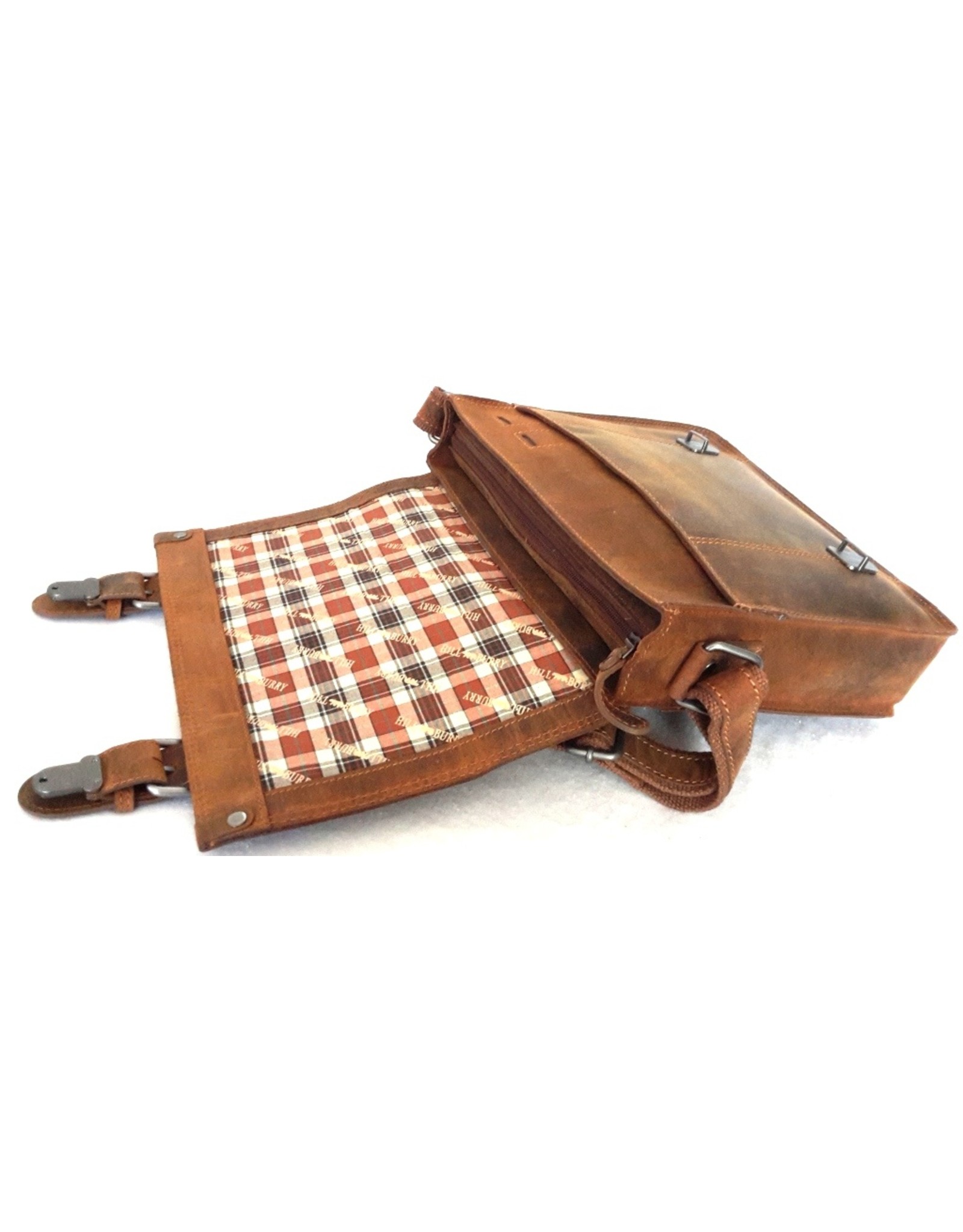 HillBurry Leren werktassen en Leren laptoptassen - HillBurry Leren schooltas vintage look (medium)