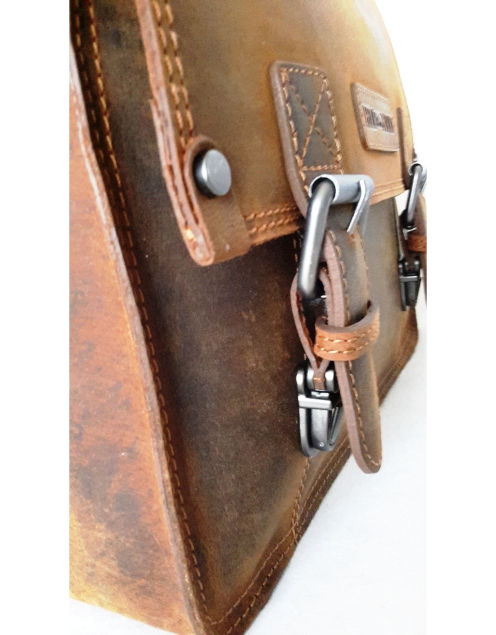 HillBurry Leren werktassen en Leren laptoptassen - HillBurry Leren schooltas vintage look (medium)