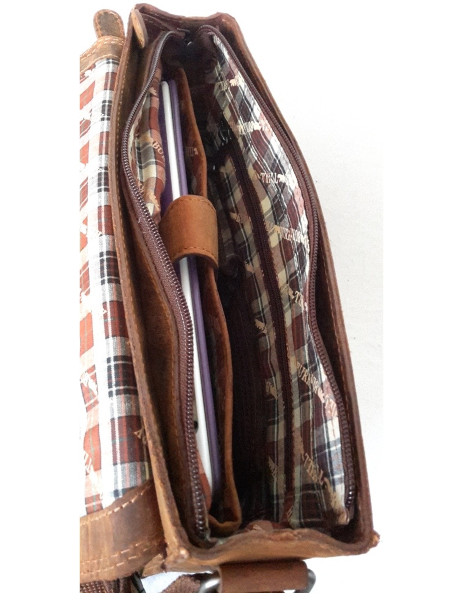 HillBurry Leren werktassen en Leren laptoptassen - HillBurry Leren schooltas vintage look (medium)