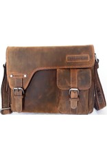 HillBurry Leather laptop bags - HillBurry Leather bag with holster cover (medium)