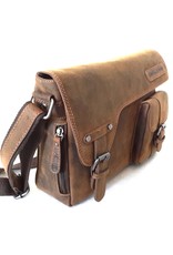 HillBurry Leren werktassen en Leren laptoptassen - HillBurry Leren tas met holster omslag (medium)