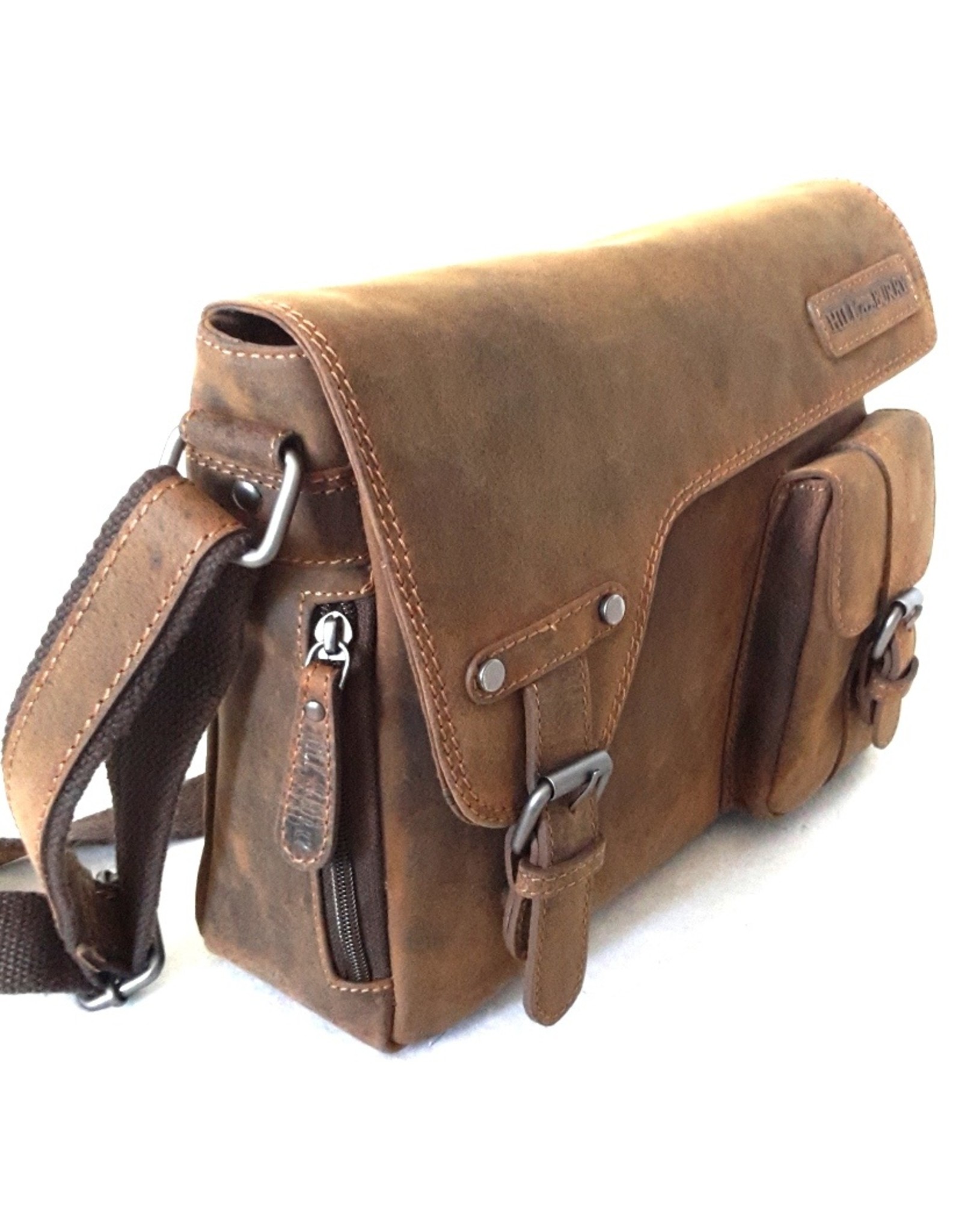 HillBurry Leren werktassen en Leren laptoptassen - HillBurry Leren tas met holster omslag (medium)