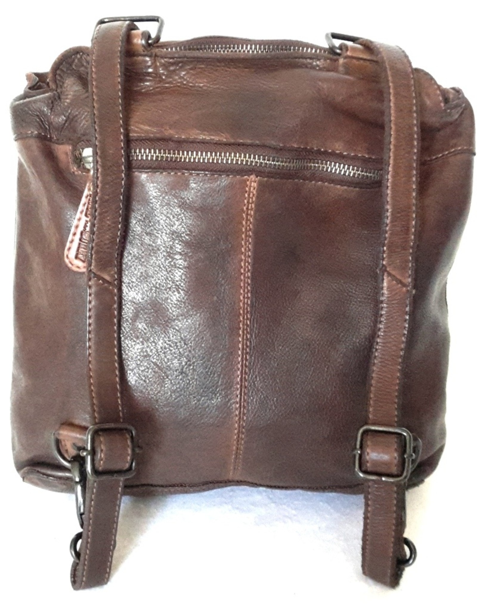 HillBurry Leather backpacks Leather shoppers - HillBurry shoulder bag - backpack from washed leather