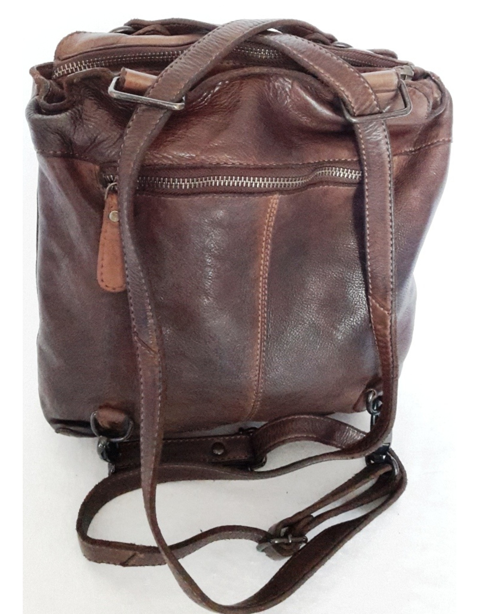 HillBurry Leather backpacks Leather shoppers - HillBurry shoulder bag - backpack from washed leather