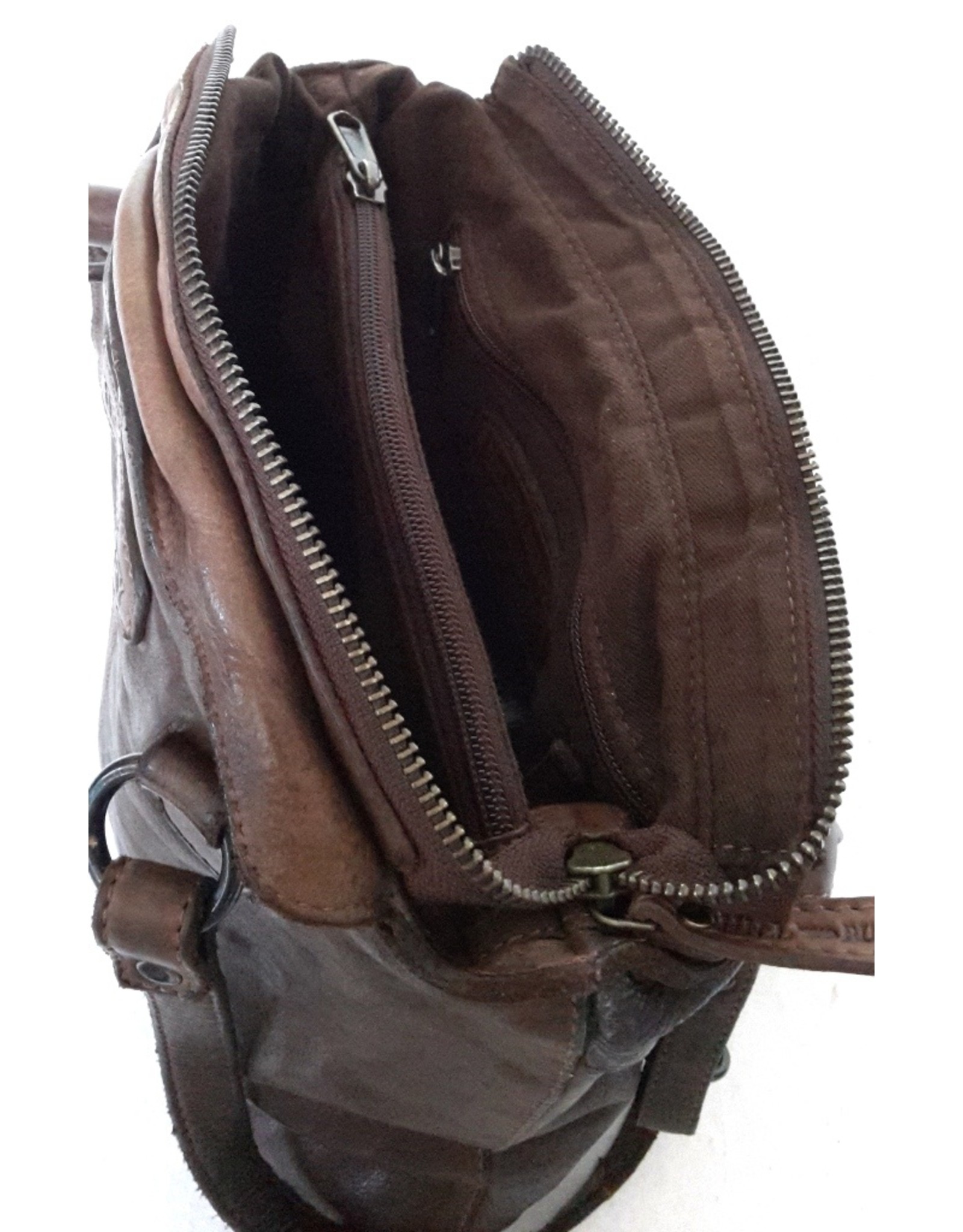 HillBurry Leather backpacks Leather shoppers - HillBurry shoulder bag - backpack from washed leather