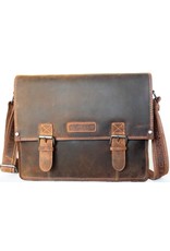 HillBurry Leather work bags Leather laptop bags - Hillburry Leather school bag vintage look Mango tan (large)