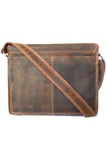 HillBurry Leather work bags Leather laptop bags - Hillburry Leather school bag vintage look Mango tan (large)