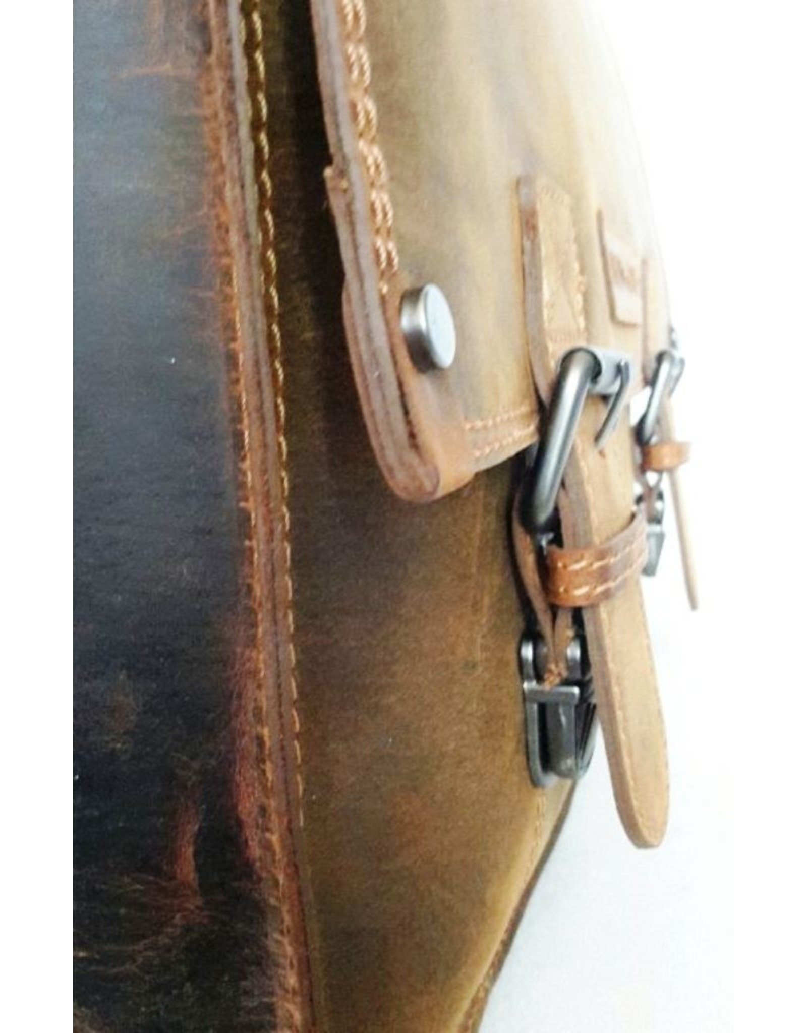 HillBurry Leather work bags Leather laptop bags - Hillburry Leather school bag vintage look Mango tan (large)