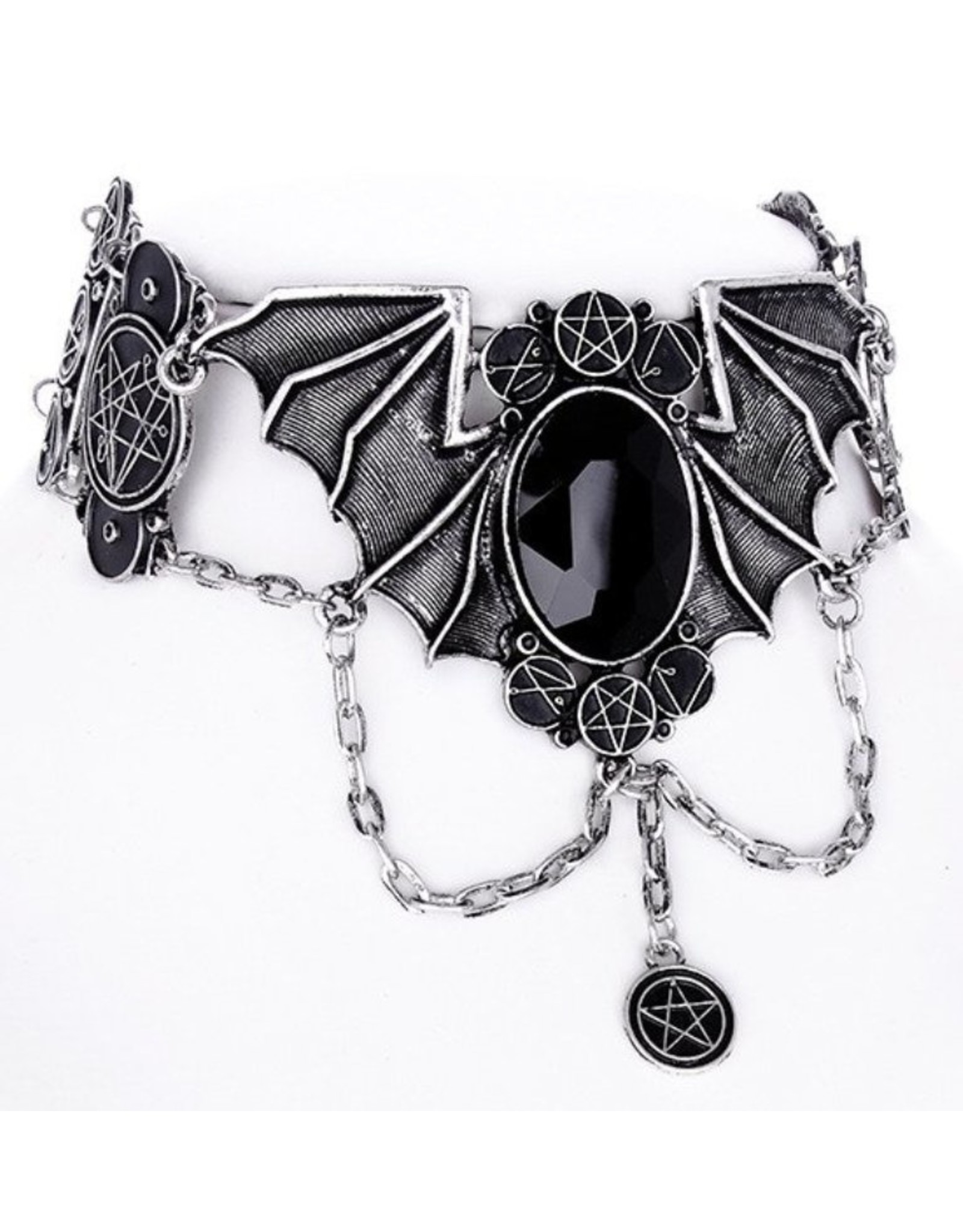 Restyle Gothic jewellery Steampunk jewellery - Gothic choker Necronomicon Bat wings