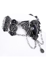 Restyle Gothic jewellery Steampunk jewellery - Gothic choker Necronomicon Bat wings