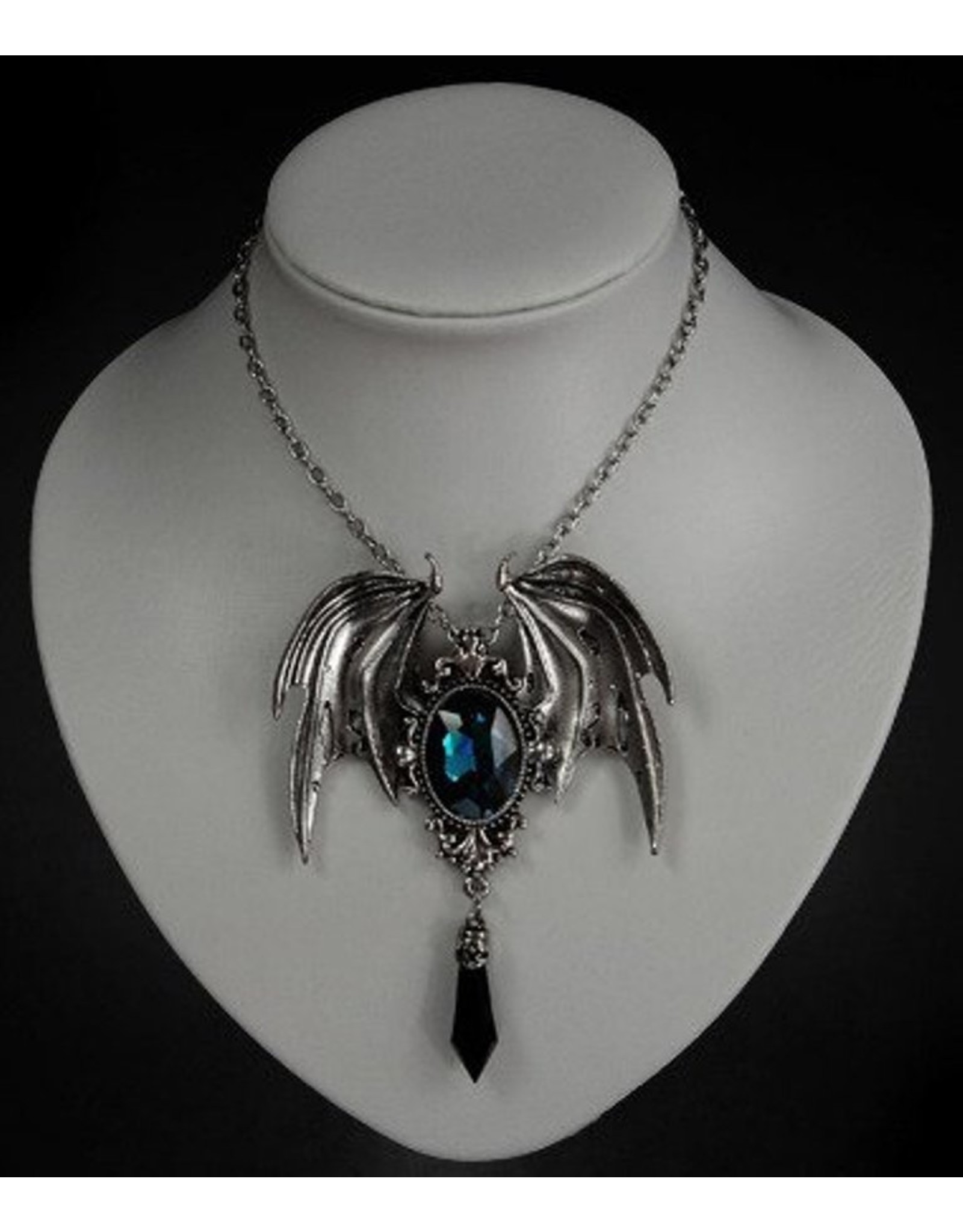 Restyle Gothic sieraden Steampunk sieraden - Hanger en broche in één Della Morte cyan - Restyle