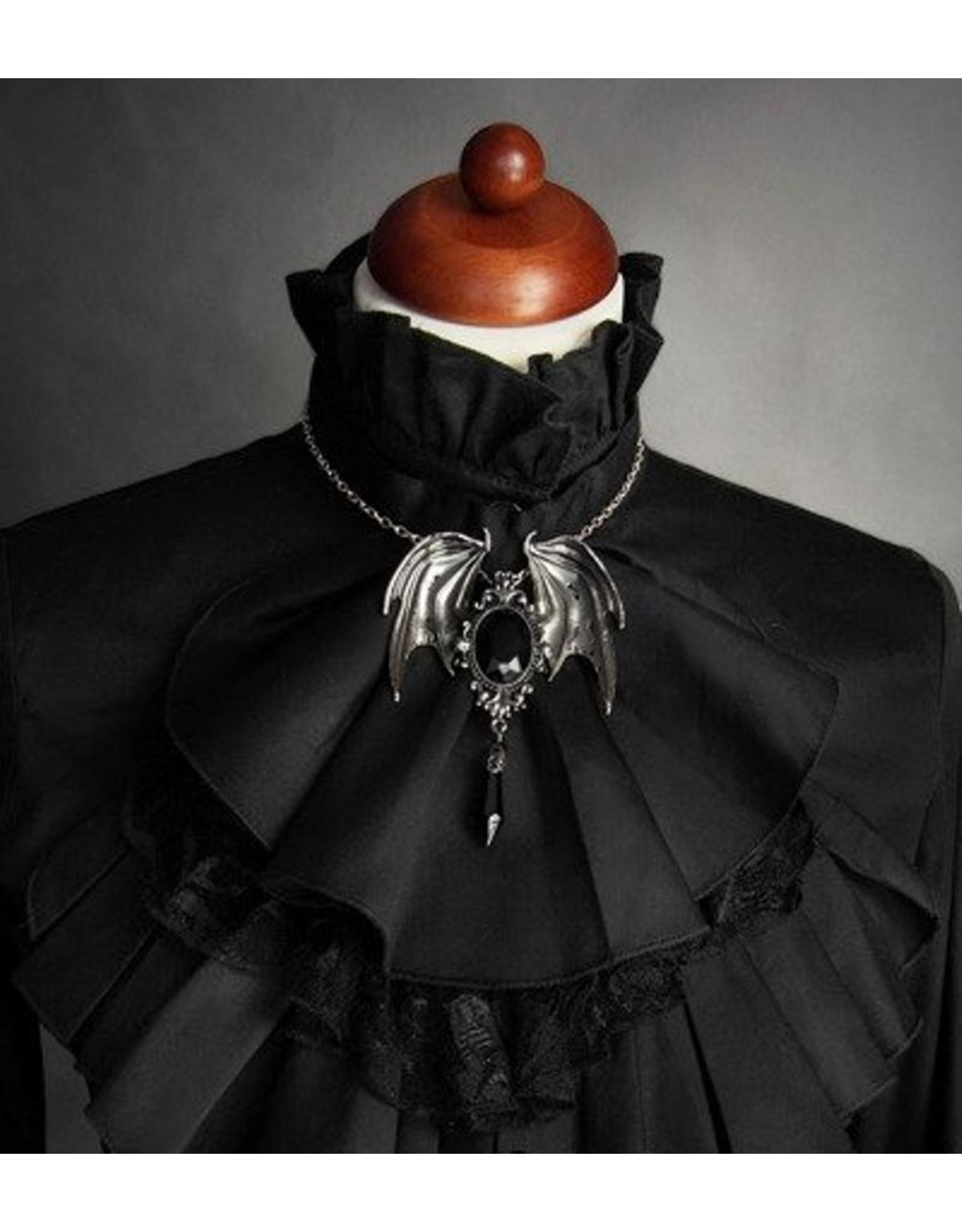 Restyle Gothic jewellery Steampunk jewellery -  Gothic-Victorian Pendant and Brooch in one Della Morte (black)