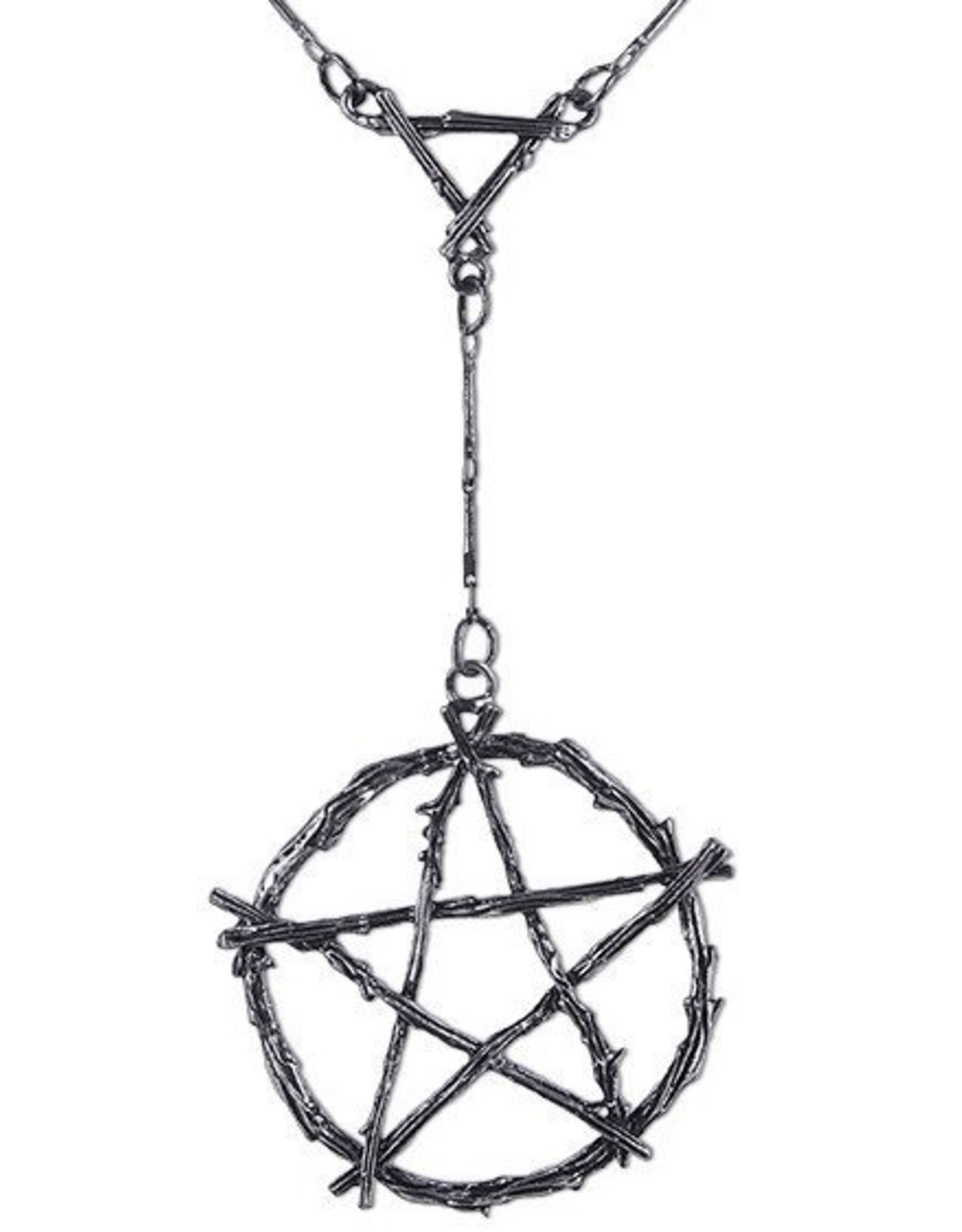 Restyle Gothic jewellery Steampunk jewellery -  Long necklace with pentagram Branch Pentagram - Restyle