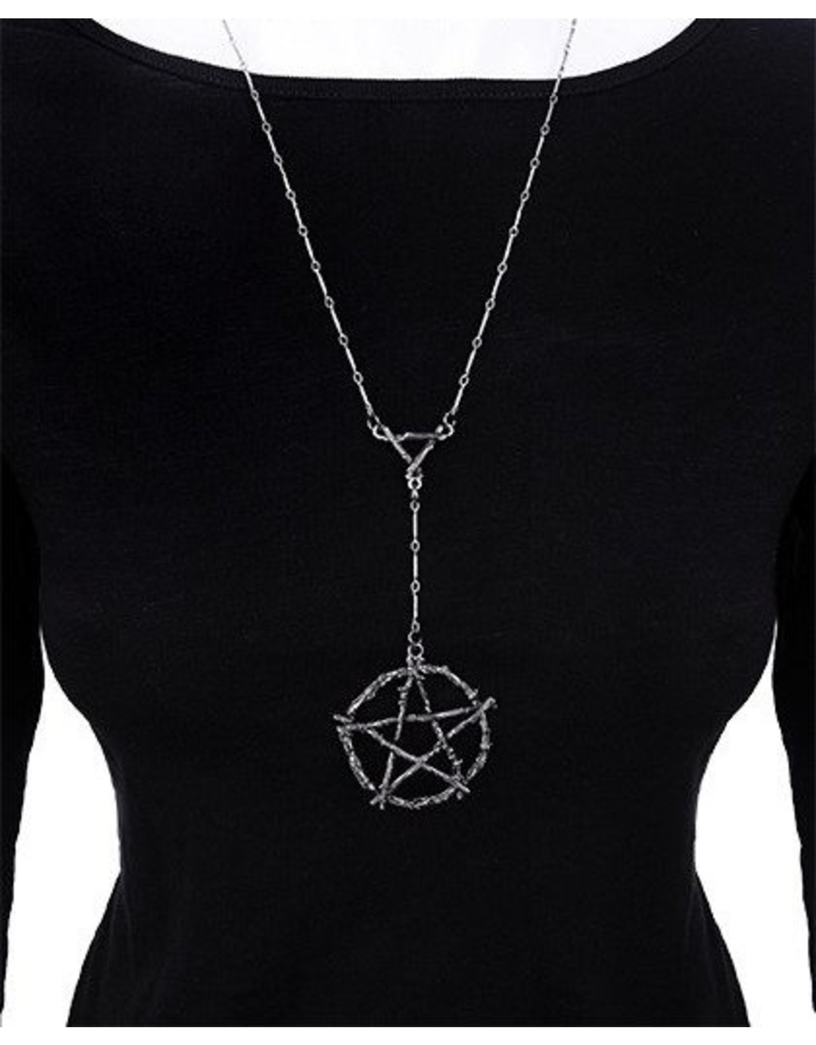 Restyle Gothic jewellery Steampunk jewellery -  Long necklace with pentagram Branch Pentagram - Restyle