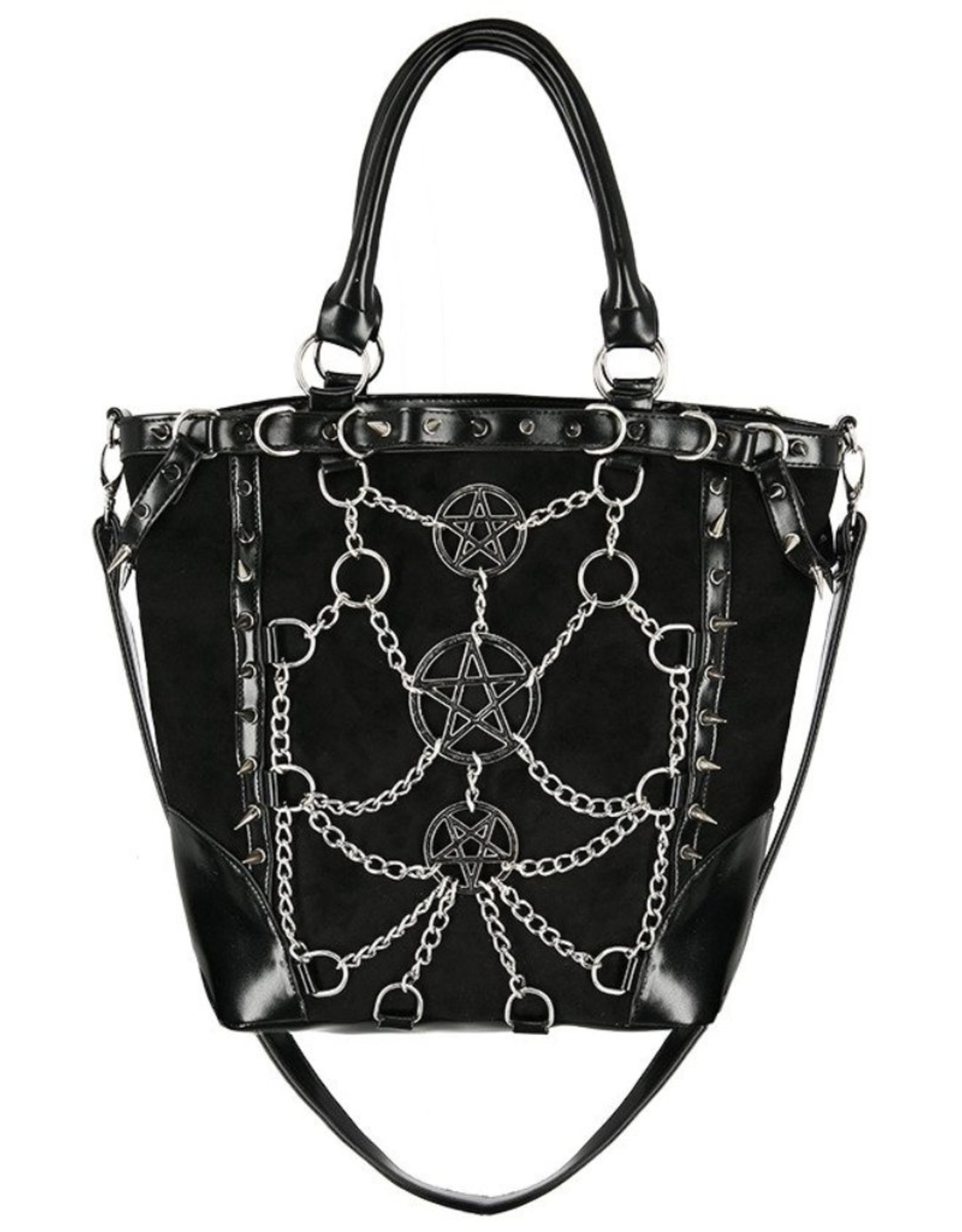 Restyle Gothic bags Steampunk bags - Gothic Shopper with Chains and Pentagrams Restyle