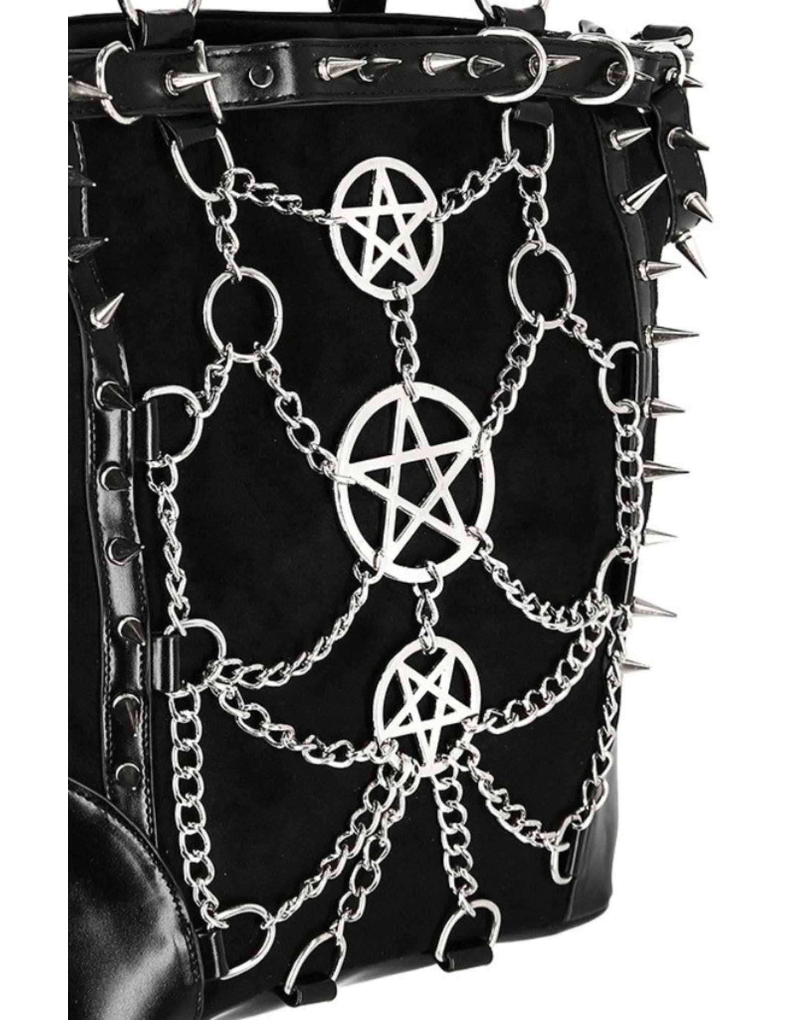 Restyle Gothic tassen Steampunk tassen - Gothic Shopper met Kettingen en Pentagrammen Restyle