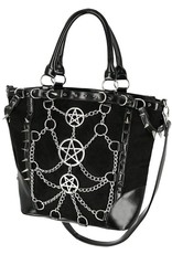 Restyle Gothic tassen Steampunk tassen - Gothic Shopper met Kettingen en Pentagrammen Restyle