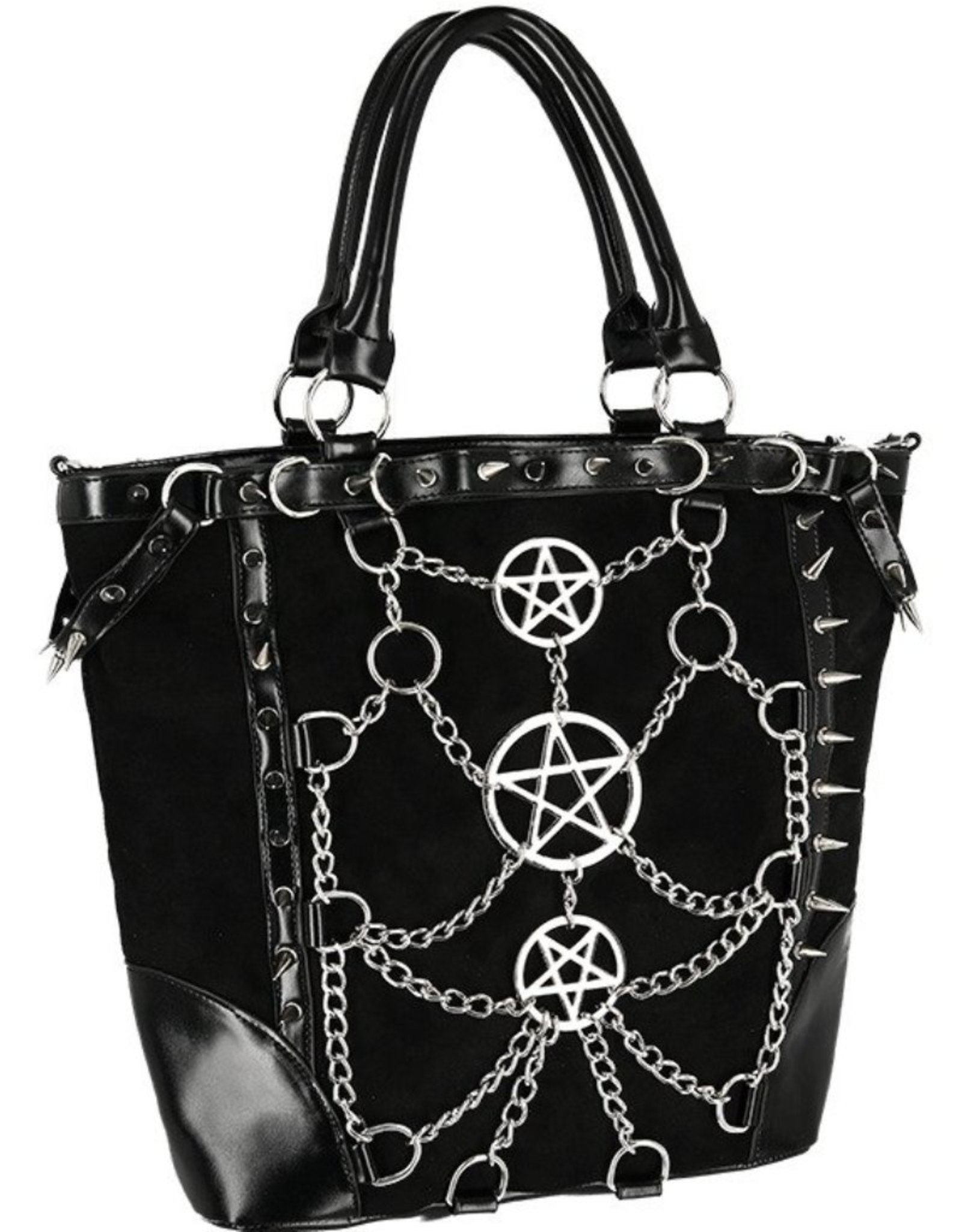 Restyle Gothic bags Steampunk bags - Gothic Shopper with Chains and Pentagrams Restyle