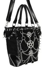 Restyle Gothic tassen Steampunk tassen - Gothic Shopper met Kettingen en Pentagrammen Restyle