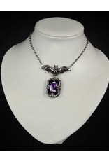 Restyle Gothic jewellery Steampunk jewellery - Pendant Bat with purple stone Night Whisper - Restyle