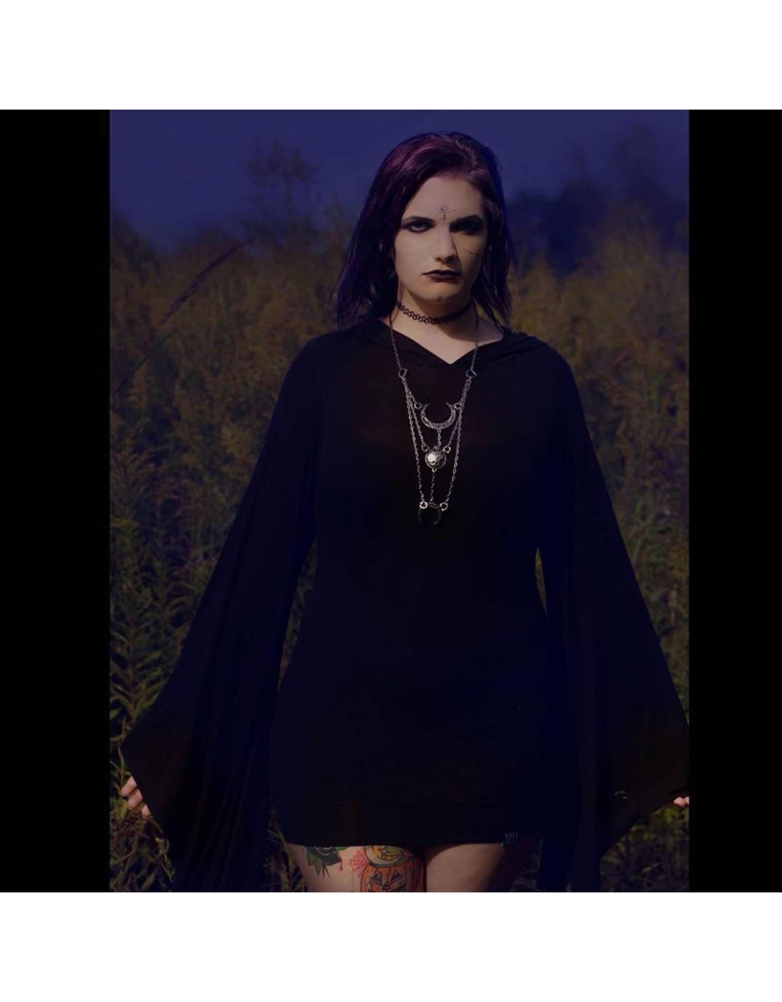 Restyle Gothic sieraden Steampunk sieraden - Lange ketting met halve maan Moon Phases - Restyle