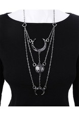 Restyle Gothic jewellery Steampunk jewellery - Long crescent necklace Moon Phases - Restyle