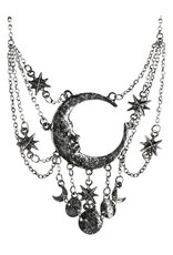 Restyle Gothic sieraden Steampunk sieraden - Ketting met Halve Maan en Sterren Sleepless Night - Restyle