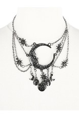 Restyle Gothic jewellery Steampunk jewellery - Necklace with Crescent and Stars Sleepless Night - Restyle